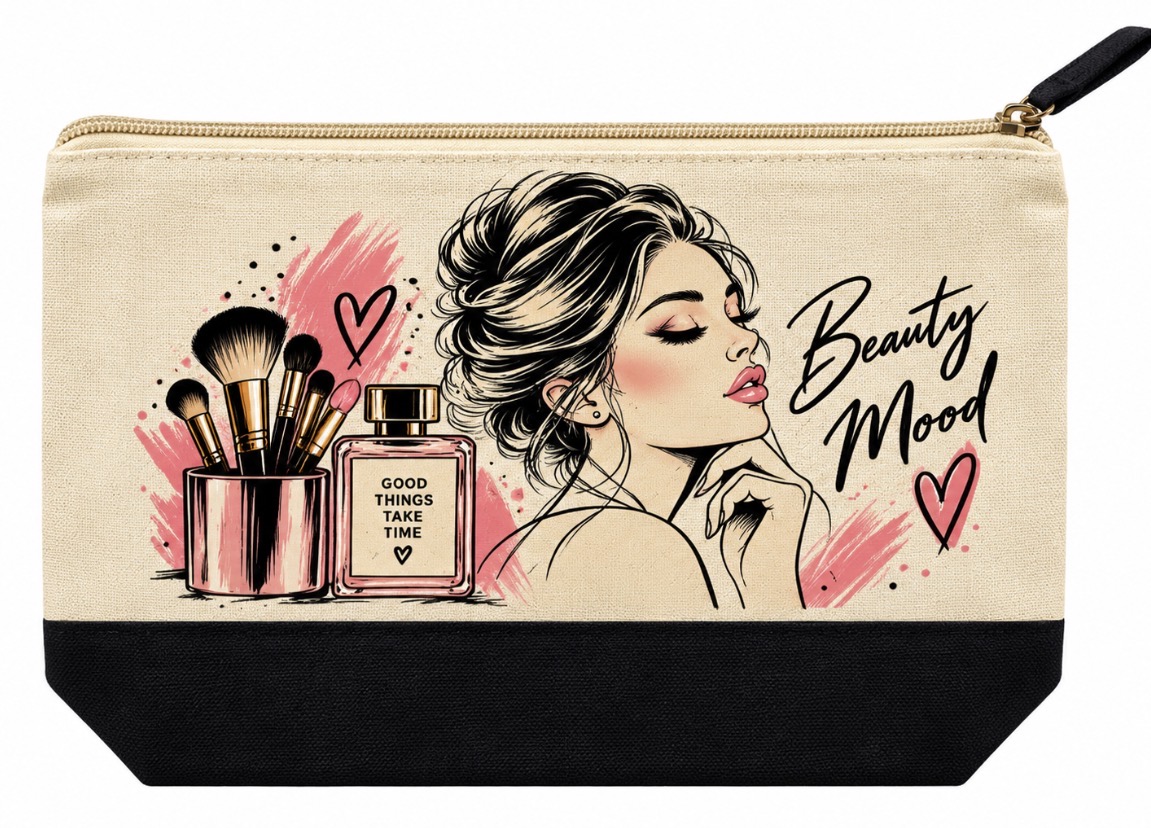 Pochette Beauty Mood — Écru et noir