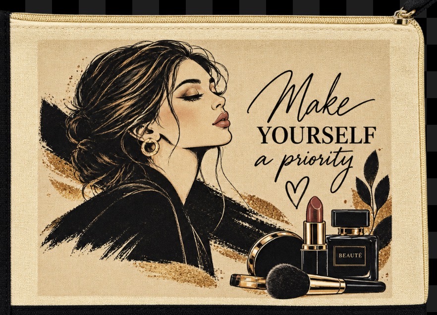 Pochette Make Yourself — Écru et noir